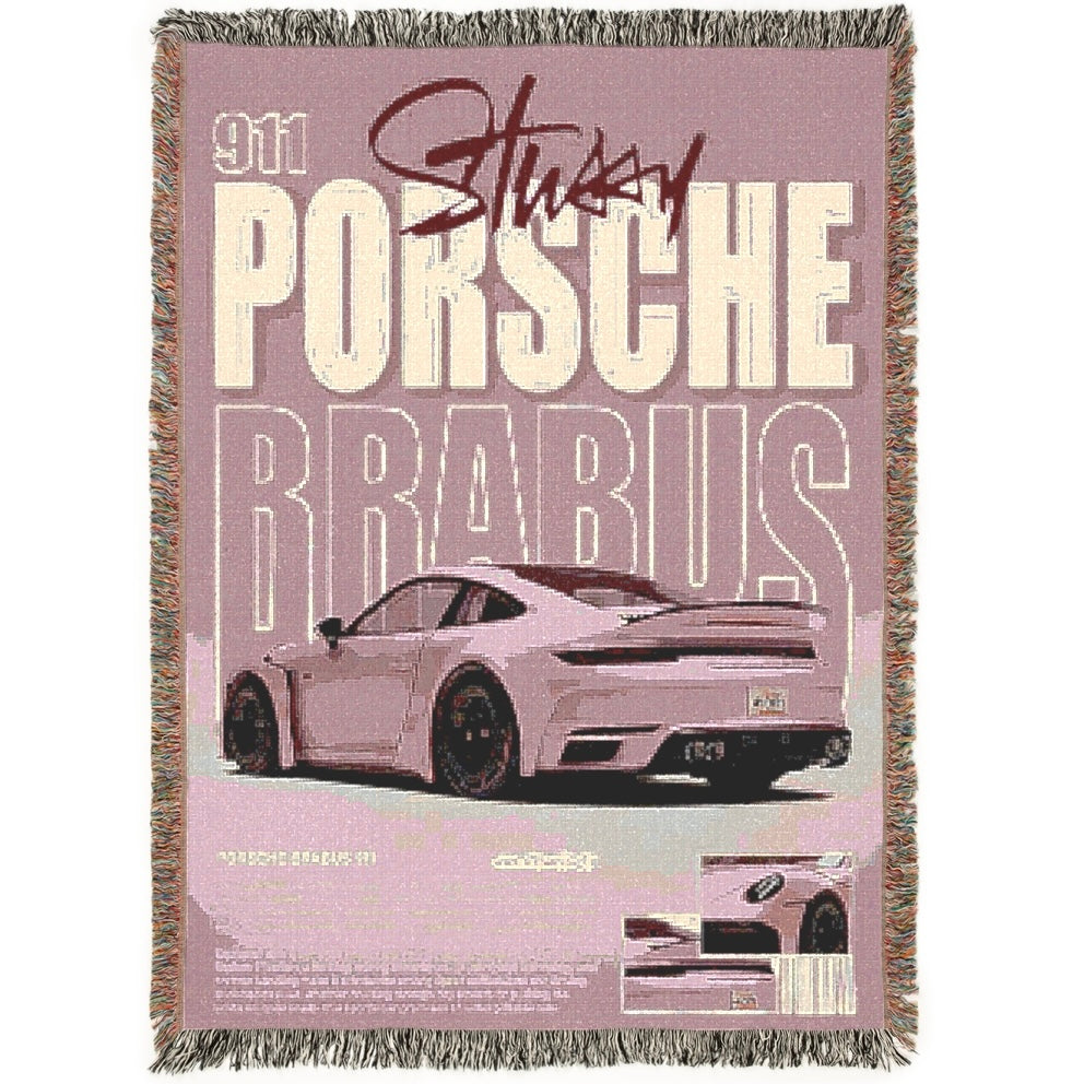 Pink Porsche 911 Brabus CarSnugs™ Woven blanket