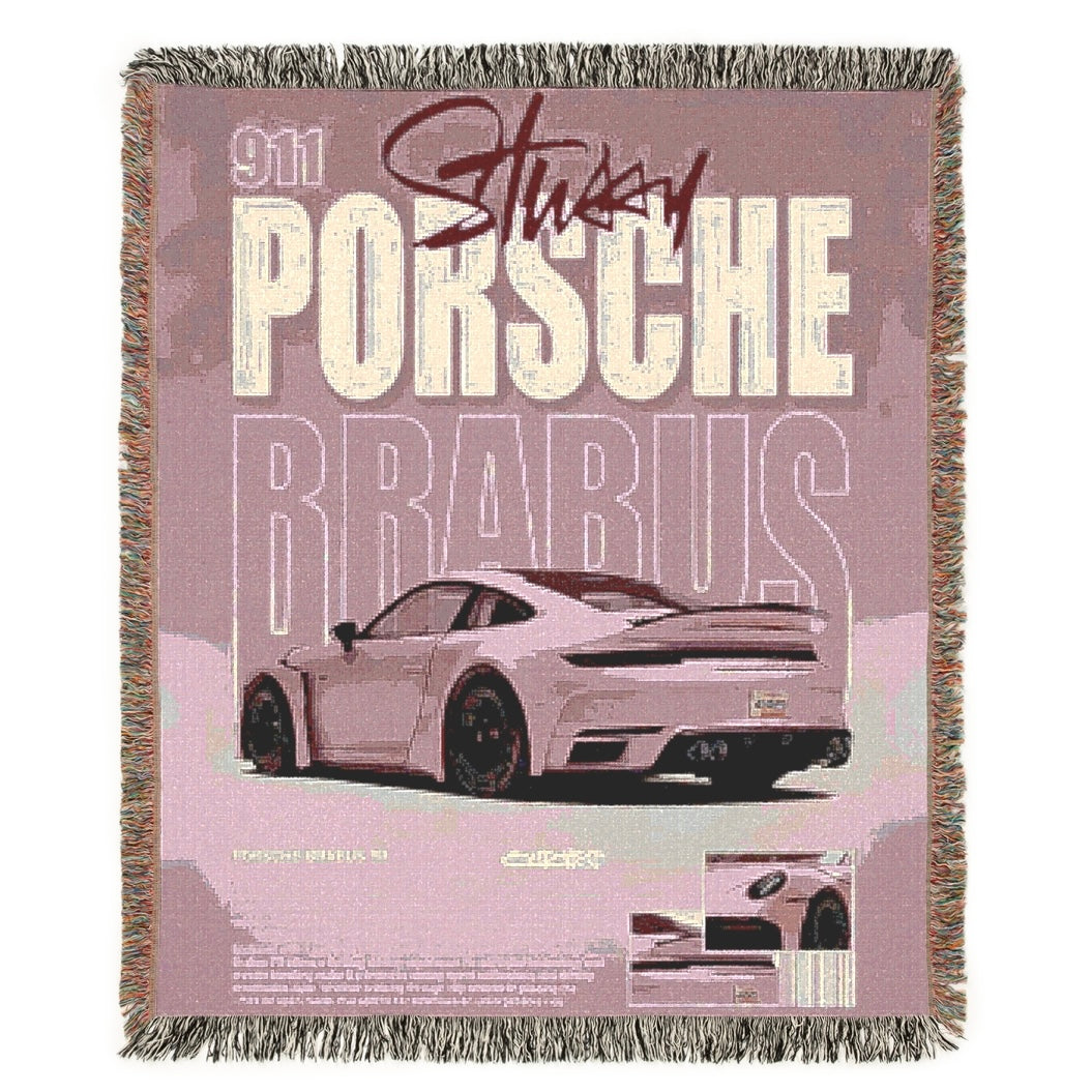 Pink Porsche 911 Brabus CarSnugs™ Woven blanket